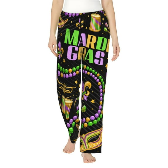 Sikiie Mardi Gras3 Women’s Ultra-Soft Comfy Lounge Pants Sleepwear Comfy Lounge Pants Drawstring Sleep Bottoms with PocketsLarge
