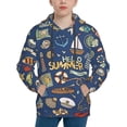 thumbnail image 1 of Sikiie Marine Nautical Youth Hoodie Sweatshirt Pullover Hooded Classic Casual Essentials Hoodiefor Boys Girls Kids -Small, 1 of 6
