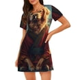 thumbnail image 1 of Sikiie Meditating Golden Retriever Print Women's Short-sleeved Nightdress, Round Neck Pullover Nightdress Pajamas Summer Home Wear, 1 of 6
