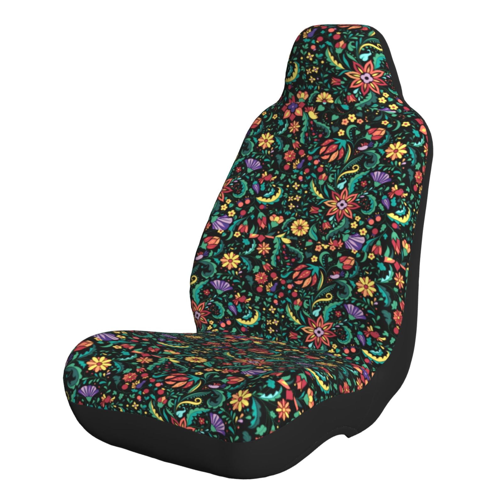 Sikiie Mexican Flower 1 Car Seat Covers 2PCs Front Car Seat Covers