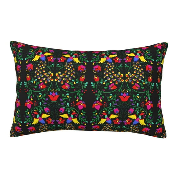 Sikiie Mexican Flower 2 Print Plush Pillow Cover, Wrinkle-proof and Stain-resistant Pillow Protector without Pillow Core, Home Decoration-20"x30"