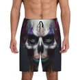 thumbnail image 1 of Sikiie Modern Abstract Colorful Skull C Mens Pajama Shorts, Lightweight Lounge Pant with Pockets Soft Sleep Pj Shorts for Men, 1 of 6