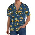 thumbnail image 1 of Sikiie Modern Excavator Men's Wrinkle Free Untucked Cuban Shirt Business Casual Button Down Shirts Short Sleeve Shirt4X-Large, 1 of 5