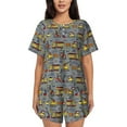 thumbnail image 1 of Sikiie Modern Excavator Womens Pajama Sets Short Sleeve Top With Pants Sleepwear 2 Piece Lounge SetX-Large, 1 of 6