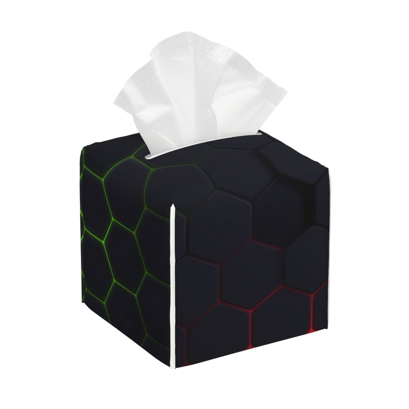 Sikiie Modern Hexagonal Neon Grid Leather Tissue Box Cover Square ...