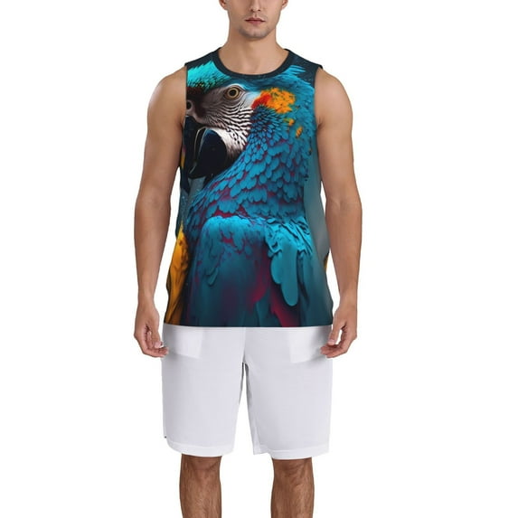 Sikiie Modern Style Blue Parrot Basketball Jersey Reversible Men's Mesh Athletic Sports Shirts Training Practice S-4XLXX-Large