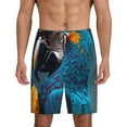 thumbnail image 1 of Sikiie Modern Style Blue Parrot Mens Pajama Shorts, Lightweight Lounge Pant with Pockets Soft Sleep Pj Shorts for MenXX-Large, 1 of 6