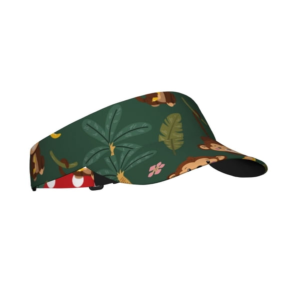 Sikiie Monkeys Swinging from Palms Sun Visor Hat Adjustable Velcro Golf Visor Sports Sunscreen Visor Hat for Outdoor Activities