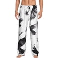 thumbnail image 1 of Sikiie Monochrome Flying Ravens Pajama Pants Men, PJ Bottoms, Sleep & Lounge Pants-XX-Large, 1 of 6
