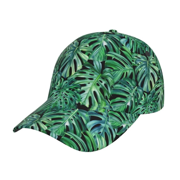 Sikiie Monstera Leaves Unisex Vintage Washed Unstructured Baseball Cap Soft Cap Adjustable Unisex Baseball Hat Dad Hat