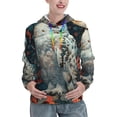 thumbnail image 1 of Sikiie Moon Flower White Owl Women's Casual Hoodies Long Sleeve Lightweight Pullover Tops Loose Sweatshirt-Large, 1 of 7