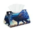thumbnail image 1 of Sikiie Moonlit Blue Wolf Leather Tissue Box Cover Rectangle, Long Tissue Box Cover, Tissue Box Holder, Tissue Holder for Bathroom, 1 of 7