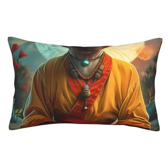 Sikiie Moonlit Hairless Cat Monk Pillow Covers, Throw Pillow Case Cushion Covers,Cushion for Bedroom,Couch,Home-16"x24"