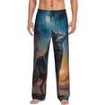thumbnail image 1 of Sikiie Moonlit Night Sky Wolf Mens Pajama Pants Sleep & Lounge Pants, PJ Bottoms With elastic waistb and Pockets Medium, 1 of 6