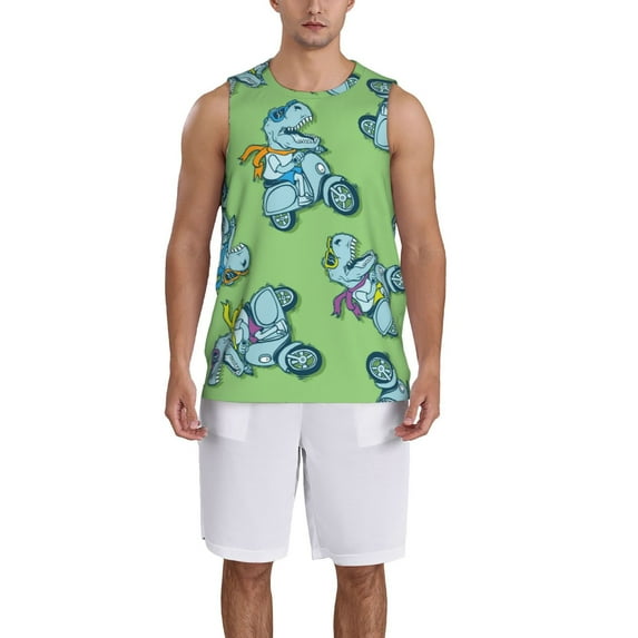 Sikiie Motorcycle Riding Dinosaur Basketball Jersey Reversible Men's Mesh Athletic Sports Shirts Training Practice S-4XLXX-Large