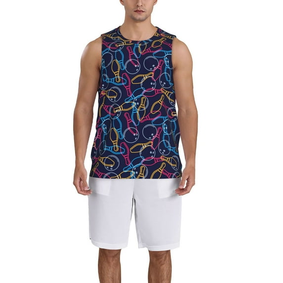 Sikiie Multicolor Bowling Basketball Jersey Reversible Men's Mesh Athletic Sports Shirts Training Practice S-4XLMedium