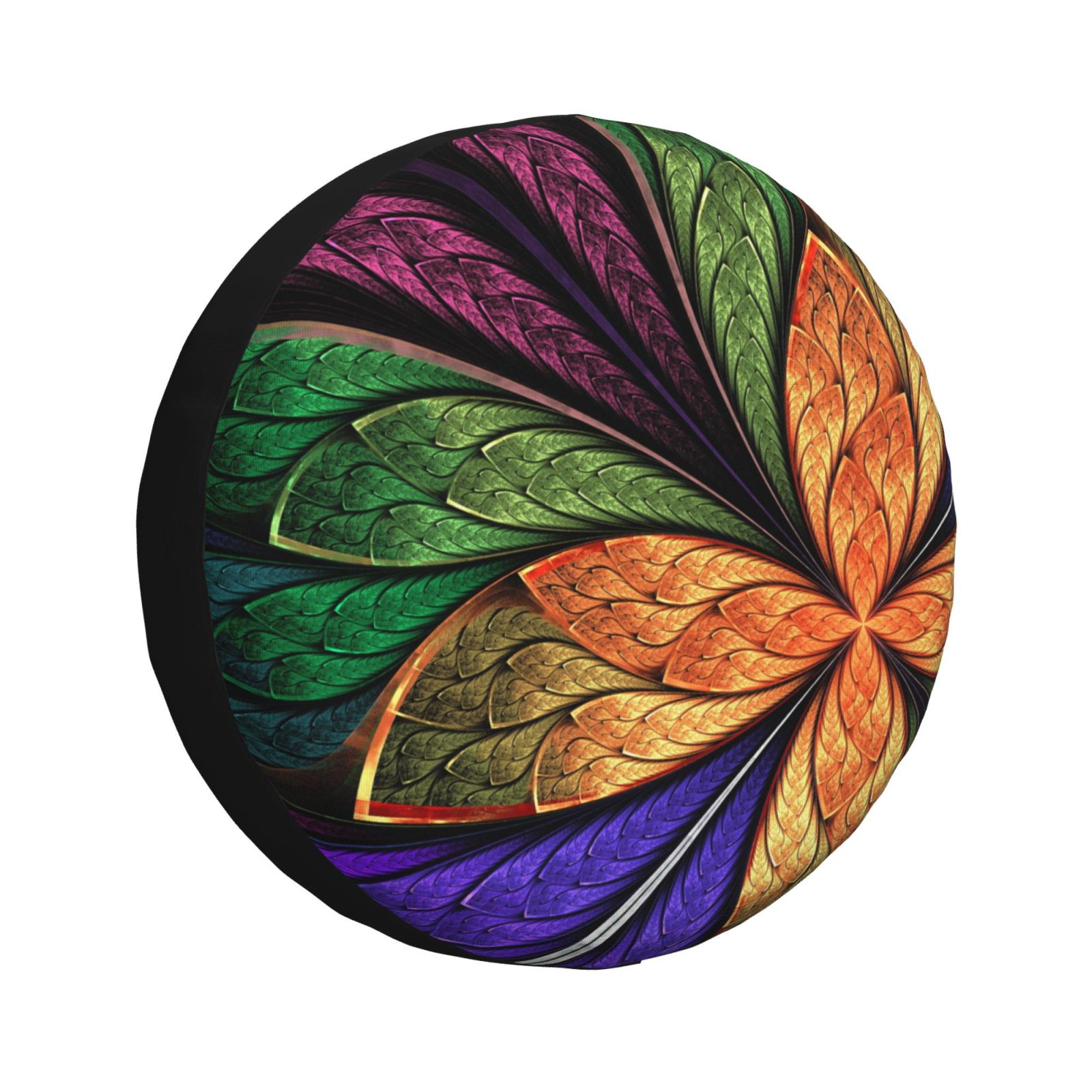 Sikiie Multicolored Beautiful Flower1 PVC Leather Spare Tire Wheel