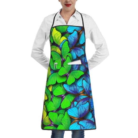 Sikiie Multicolored Butterflies Aprons for Kitchen Cooking Aprons, Chef Apron for Men Women Chef