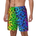 thumbnail image 1 of Sikiie Multicolored Butterflies Print Men's Double Layer Swimming Trunks, Adjustable Waistband and Pockets Sports Swimming Trunks, Beach Swimwear-X-Large, 1 of 6