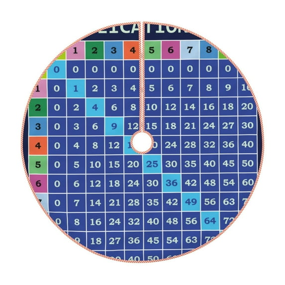 Sikiie Multiplication Table Christmas Tree Skirt, Christmas Tree Decorations, Christmas Decor, Tree Mat Decoration(30-48IN)-48"