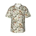 thumbnail image 1 of Sikiie Mushroom Garnish Print Men's Hawaiian Shirt, Summer Beach Button Pocket Short Sleeve T-Shirt,Large, 1 of 7