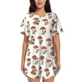 thumbnail image 1 of Sikiie Mushroom Womens Pajama Sets Short Sleeve Top With Pants Sleepwear 2 Piece Lounge Set4X-Large, 1 of 6