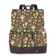 thumbnail image 1 of Sikiie Mushrooms And Autumn Leaves Women Genuine Leather Backpack Fashion Rucksack Daypack Leather Casual Travel Backpacks for Women, 1 of 4