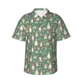 thumbnail image 1 of Sikiie Mushrooms And Rainbows Print Men's Hawaiian Shirt, Summer Beach Button Pocket Short Sleeve T-Shirt,3X-Large, 1 of 7