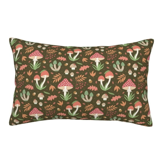 Sikiie Mushrooms and Autumn Print Plush Pillow Cover, Wrinkle-proof and Stain-resistant Pillow Protector without Pillow Core, Home Decoration-20"x30"