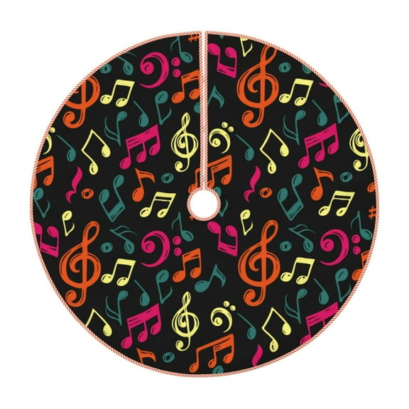 Sikiie Music Notes Christmas Tree Skirt, Christmas Tree Decorations, Christmas Decor, Tree Mat Decoration(30-48IN)-30"