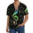thumbnail image 1 of Sikiie Music Notes Men's Cuban Shirt, Hawaiian Shirts, Business Casual Button Down Shirts, Short Sleeve Shirt-Large, 1 of 5