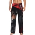 thumbnail image 1 of Sikiie Mysterious Hooded Wolf Pajama Pants Men, PJ Bottoms, Sleep & Lounge Pants-Large, 1 of 6