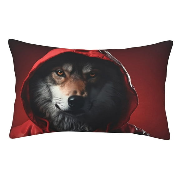 Sikiie Mysterious Hooded Wolf Pillow Covers, Throw Pillow Case Cushion Covers,Cushion for Bedroom,Couch,Home-16"x24"