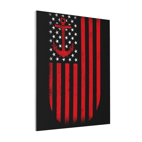 Sikiie Nautical American Flag Print Canvas Decorative Hanging Painting, Anti-shrinkage Hanging Frame, Suitable for Home, Office Wall Decorations