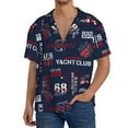 thumbnail image 1 of Sikiie Nautical Style Sailboat Men's Wrinkle Free Untucked Cuban Shirt Business Casual Button Down Shirts Short Sleeve Shirt4X-Large, 1 of 5