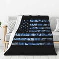 thumbnail image 1 of Sikiie Navy Camouflage American Flag Cozy Flannel Fleece Throw Blanket: Lightweight & Thick for All Seasons - Perfect for Women, Men, & Kids"80"x60", 1 of 6