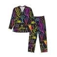 thumbnail image 1 of Sikiie Neon Bar Drinks Mens Pajama Set, Soft Warm Long Sleeve Sleepwear, Cozy Button-Down Pjs for Men-Small, 1 of 7