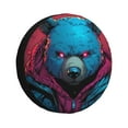 thumbnail image 1 of Sikiie Neon Cyberpunk Blue Bear PVC Leather Spare Tire Wheel Cover Spare Tire Cover, for Car Truck SUV Camper Trailer Universal Fit(14-17in)-17 inch, 1 of 6