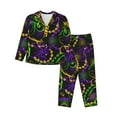 thumbnail image 1 of Sikiie Neon Mardi Gras Women's Long-Sleeve Shirt and Full-Length Bottom Pajama Set (s-xxl)-XX-Large, 1 of 7