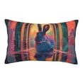 thumbnail image 1 of Sikiie Neon Rabbit In Archway Print Plush Pillow Cover, Wrinkle-proof and Stain-resistant Pillow Protector without Pillow Core, Home Decoration-14"x20", 1 of 6
