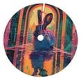 thumbnail image 1 of Sikiie Neon Rabbit In Archway 30-48 inches {designName} Print Christmas Tree Skirt Snowman Xmas Tree Skirt with Edge Christmas Decorations for Holiday Party-36", 1 of 7