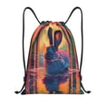 thumbnail image 1 of Sikiie Neon Rabbit In Archway Drawstring Backpack Drawstring Bags, Draw String Back Bag for Sports, Gym, Travel, Swimming, Beach-Medium, 1 of 6