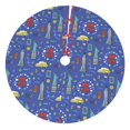 thumbnail image 1 of Sikiie New-York City 30-48 inches {designName} Print Christmas Tree Skirt Snowman Xmas Tree Skirt with Edge Christmas Decorations for Holiday Party30", 1 of 7
