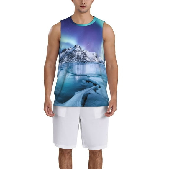 Sikiie Night At Lake Aurora 1 Basketball Jersey Reversible Men's Mesh Athletic Sports Shirts Training Practice S-4XLXX-Large