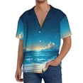 thumbnail image 1 of Sikiie Night Sky Beach Scene Men's Cuban Shirt, Hawaiian Shirts, Business Casual Button Down Shirts, Short Sleeve Shirt-Medium, 1 of 5