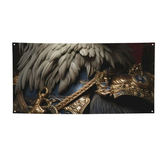 Sikiie Noble Style Bald Eagle Custom Banners and Signs Customize Outdoor, Personalized Banner with Logo Text for Party Birthday, Customized Banner Decoration-Small