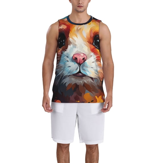 Sikiie Oil Painting Colorful Hamster Basketball Jersey Reversible Men's Mesh Athletic Sports Shirts Training Practice S-4XLXX-Large