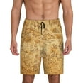 thumbnail image 1 of Sikiie Old Vintage Map Of Sea Mens Pajama Shorts, Lightweight Lounge Pant with Pockets Soft Sleep Pj Shorts for MenLarge, 1 of 6