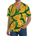 thumbnail image 1 of Sikiie Orange Men's Wrinkle Free Untucked Cuban Shirt Business Casual Button Down Shirts Short Sleeve ShirtX-Large, 1 of 5
