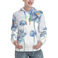 thumbnail image 1 of Sikiie Pale Blue Lotus Flowers Women's Casual Hoodies Long Sleeve Lightweight Pullover Tops Loose Sweatshirt-X-Large, 1 of 7